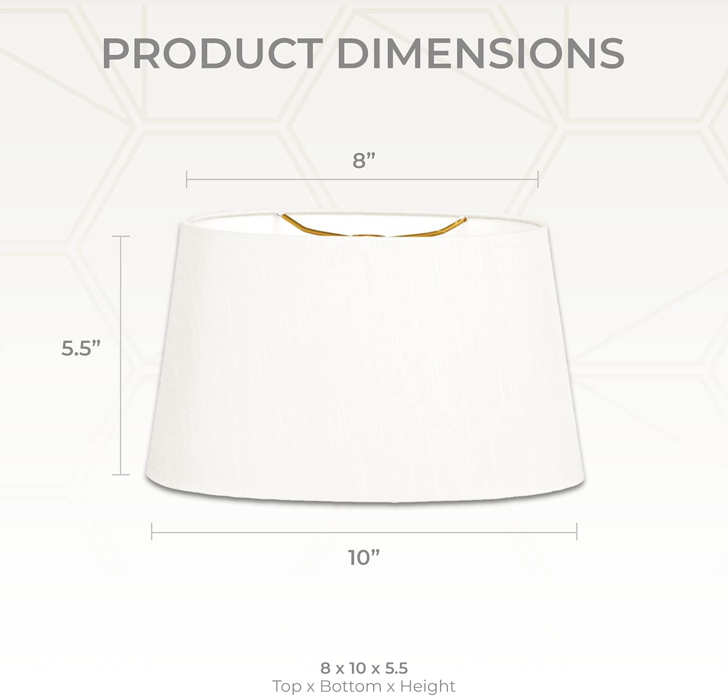 Royal Designs, Inc. Shallow Oval Hardback Lamp Shade, HB-611-10WH, White, (8.5 x5.5) x (10 x 6.5) x 5.5 image 3