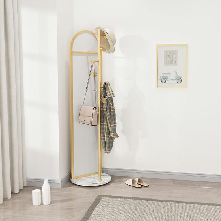 Miroir Pleine Longueur Fer marbre Rotatif Miroir portemanteau Maison Simple Moderne Dressing Rack Chambre Porte-vêtements sur Pied