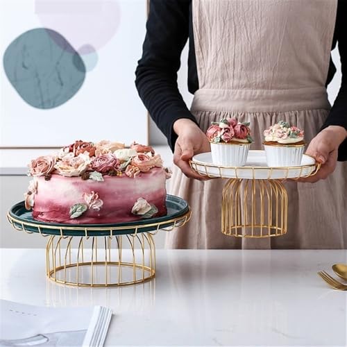 Présentoir à gâteaux blanc en céramique et fer forgé pour table à dessert - 5