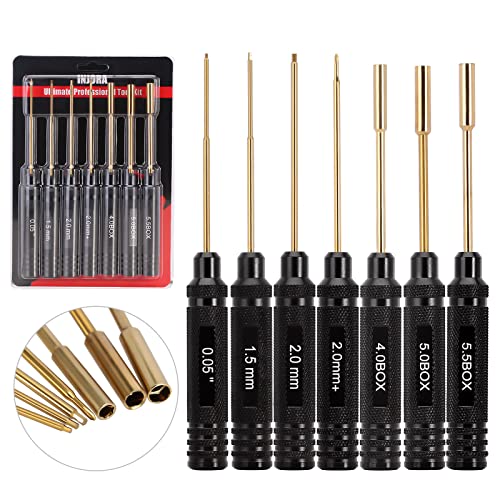 INJORA 7PCS Hex Screwdriver Nut Driver RC Tool Kit for SCX24 TRX4M FCX24