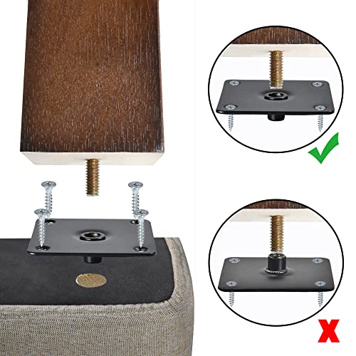 Aoryvic Wood Furniture Legs 8 Inch Sofa Legs Set Of 4 Square Replacement Legs Brown For Mcm Ottoman Armchair Recliner Coffee Table Dresser #TOP2