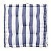 RideauDiscount Coussin de Sol 100% Coton 60 x 60 x 10 cm Non Déhoussable Imprimé Rayures Bleu Blanc