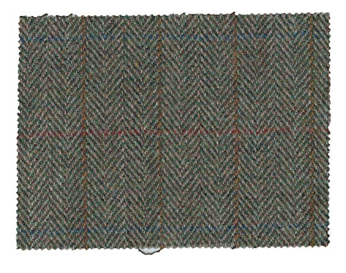 Walker and Hawkes - Harris-Tweed-Stoff - 100% echte Schurwolle - Moosgrün - 100 x 75cm