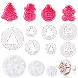 Cortador de Galletas de Fiesta de Múltiples Formas - Este juego de cortadores tiene 14 cortadores de galletas, que incluyen árbol de Navidad, muñeco de nieve, campana, reno y copo de nieve. Pastel de decoración adecuado para cumpleaños, Halloween, cena de banquete, acción de gracias, Navidad, Baby Shower y fiesta, haz que tus artesanías sean más festivas