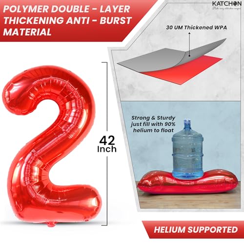 Image of Red Graduation Decorations 2026 | Giant, 42 Inch, Foil 2026 Graduation Balloons Class of 2026 Decorations | Red 2026 Balloons Number, Graduation Party Decorations | Prom Decorations 2026, Katchon