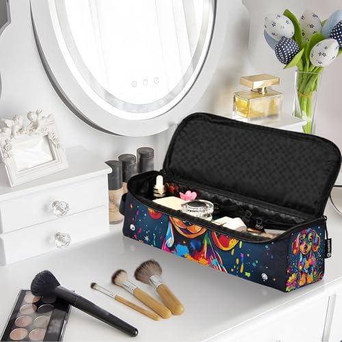 2-in-1 Estuche de Viaje para Rizador con Mat de Hierro y Organizador para Herramientas de Calentamiento, Bolsa para Secador, Rizador, Plancha de Pelo - Sweet Dachshund Dripping Paint miniatura 7