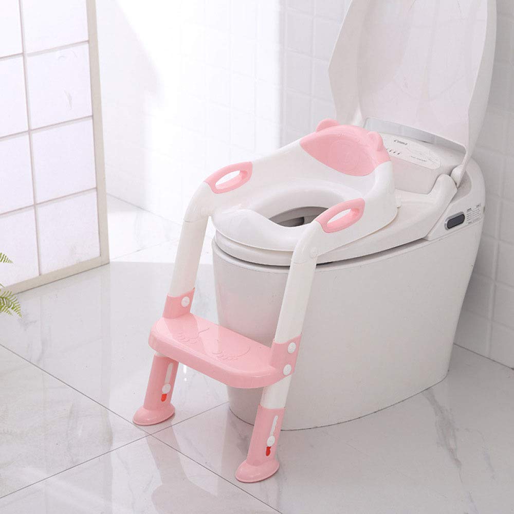 Asiento Inodoro para Niños, Asiento para IR Al Baño Portátil Y Duradero para Niños con Escalera Entrenamiento para Silla De Baño Plegable para Inodoro para Niños,D-Padded