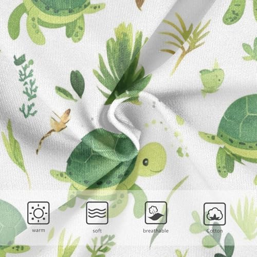 Wusikd Green Turtle Girls' Underwear Cotton Seaweed Plants Girls Briefs Soft Toddler Underwear 2T3