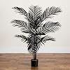Nearly Natural 4ft Artificial Halloween Black Paradise Palm Tree - Indoor Decor for Spooky Holiday Vibes