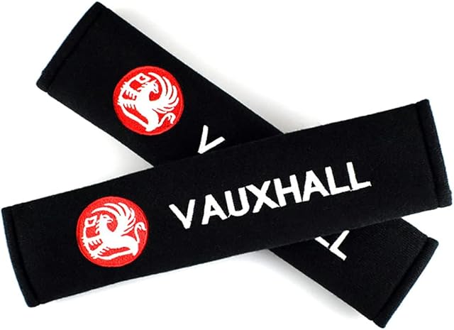 TLC Auto Accessories VAX Vauxhall Embroidered Badge Seat Belt Pads