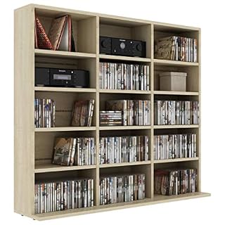 Armoires et stockage, armoires de rangement multimédia et racks, armoire CD chêne Sonoma 102x23x89.5 cm Bois d’ingénierie - Les Beatles, Paul McCartney, John Lennon, RIngo Starr, George Harrison Armoires et stockage, armoires de rangement multimédia et racks, armoire CD chêne Sonoma 102x23x89.5 cm Bois d'ingénierie – Image 4