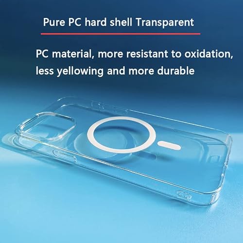 Magnetic Case For Iphone 14 [Compatible With Magsafe] [Transparent Non-Yellow][3 Pieces Glass Screen Protector] Crystal Clear Drop Resistant Ultra Slim Phone Case 6.7 Inch (Iphone 14) #TOP19
