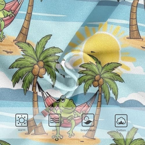 Cartoon Frog Palm Trees Girls Underwear, Toddler Girl Briefs, Cotton Girls Underwear, 2–8 Years3