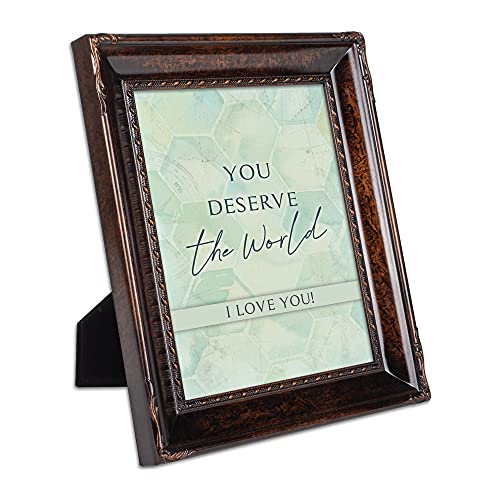 Cottage Garden You Deserve The World Amber 8 X 10 Rope Trim Wall And Tabletop Photo Photo Frame #TOP1