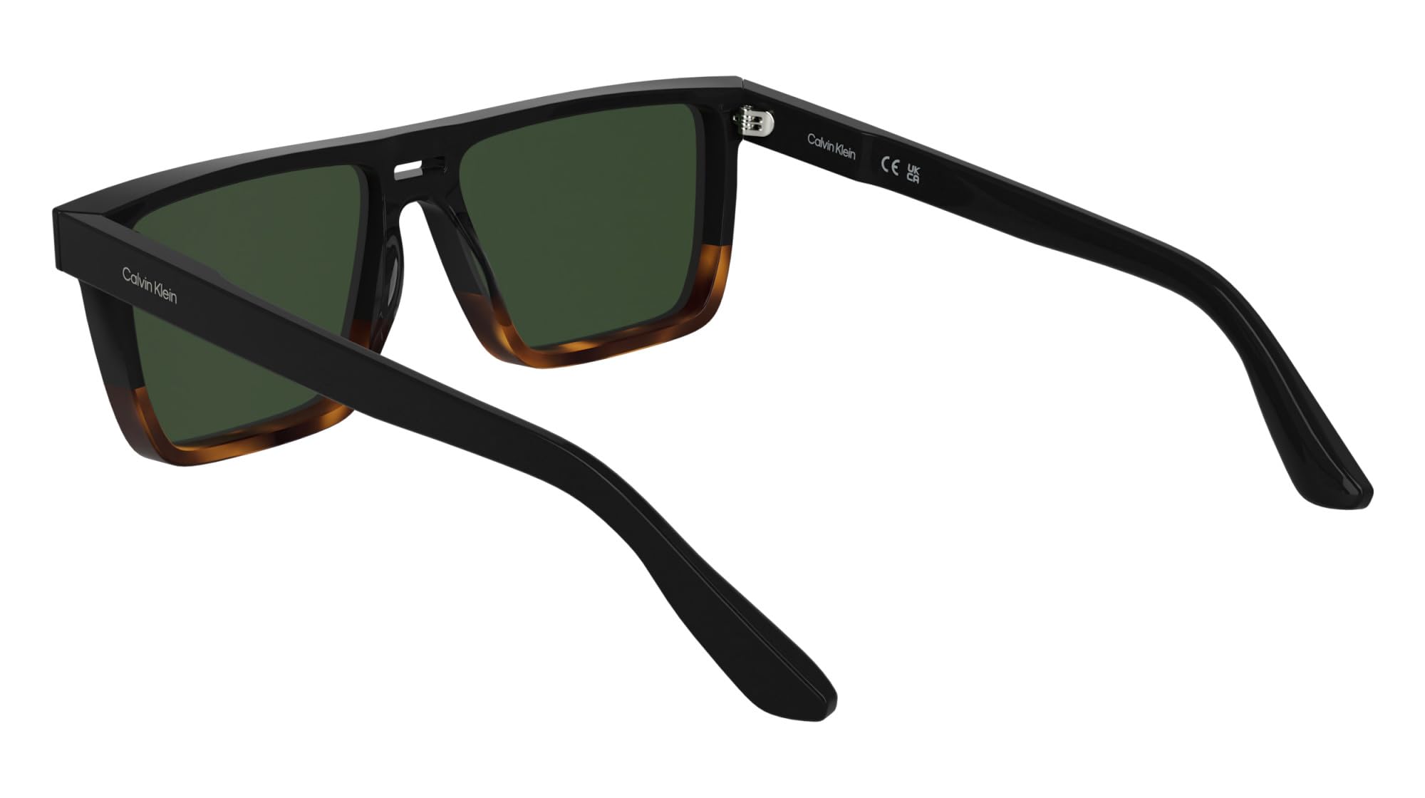 Calvin Klein Men's Sunglasses CK25501S - Black/Havana with Solid Green Lens