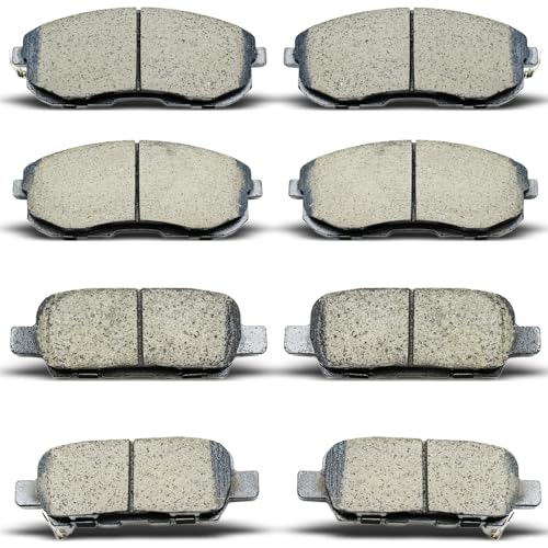 DYZJKWJW D815A D905 Front Rear Ceramic Brake Pads Set Fit For 2003-2005 Infiniti G35,For 2003-2005 Nissan 350Z,For 2002-2013 Nissan Altima,For 2011-2017 Juke,For 2007-2012 Sentra (8 pcs)