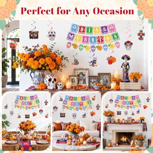 Dia De Los Muertos 장식, NO-DIY Ofrenda 배너 장식 제단 세트 — 사진 6