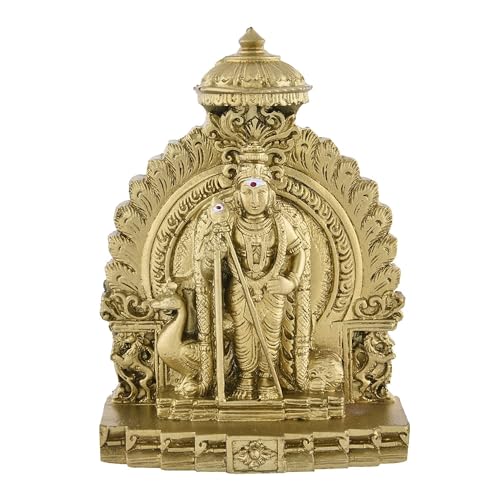 Image of HEENA HOME DECOR Lord MURUGA/Kumaraswamy/Murugan Karthikeya Subrahmanya Swamy Idol 12 cm Height