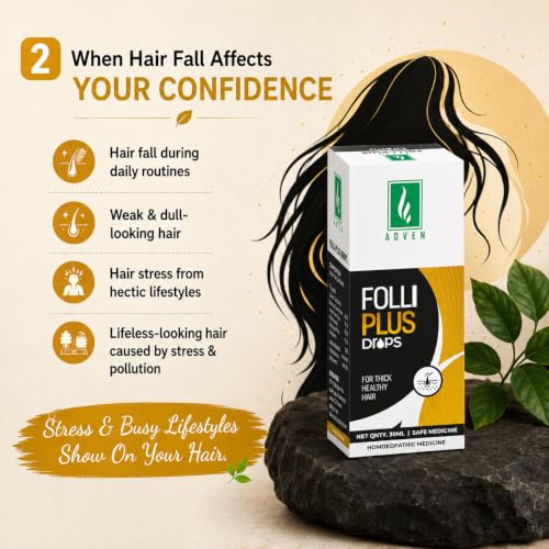 Image of Folli Plus Hair Root Nourishment & Scalp Wellness Drops | Homoeopathic Formula for Hair Strength, Scalp Health Wellness Support | 2 x 30 ml