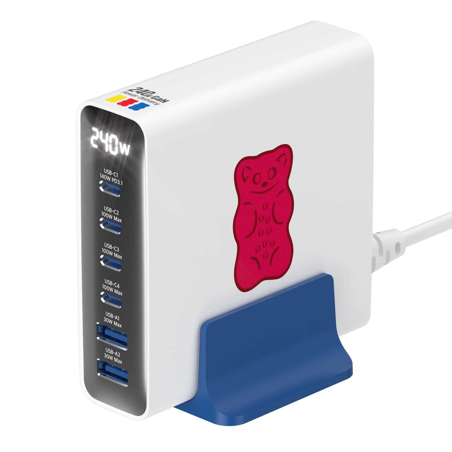 Amazon.co.jp: Haribo 240W GaN 充電ステーション 6ポート USB-C×4/USB 