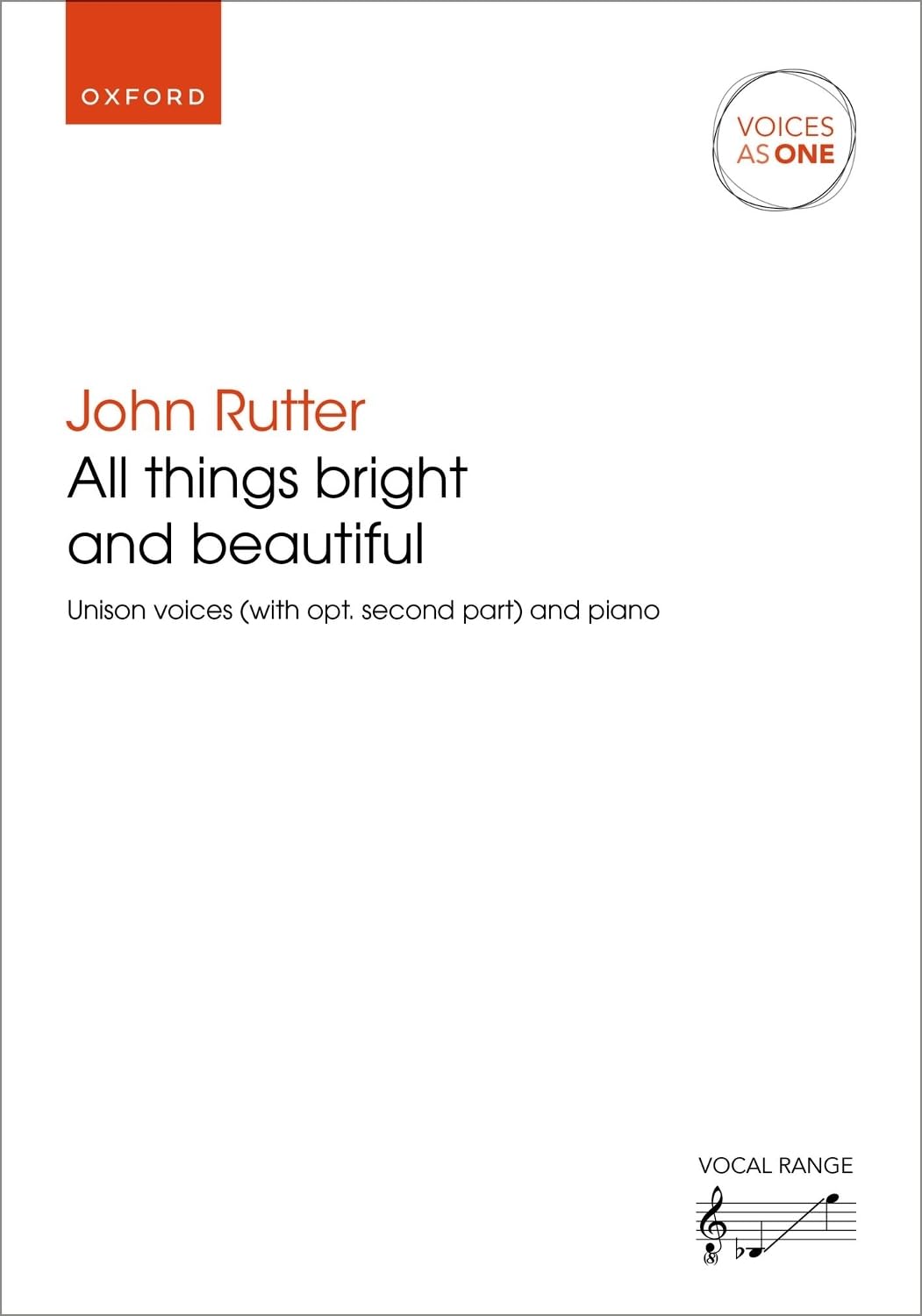 All things bright and beautiful: Unison/upper voice vocal score