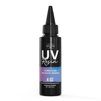 Counter Culture DIY Clear UV Resin, 4 oz, Quick Art Supplies for Coating & Casting, Great for Jewelry, Keychains - Epoxy Glue Cures Hard, No Sticky Residue