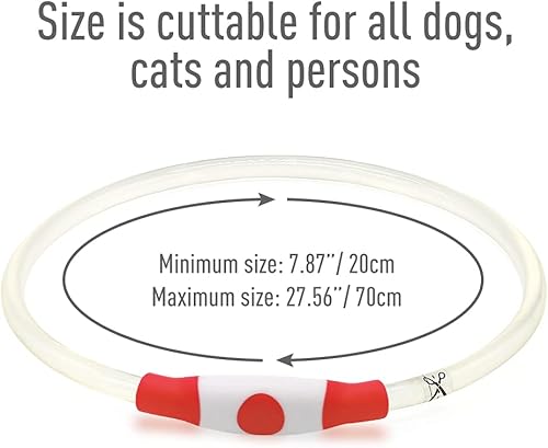 Miniatura 5 de Colaseeme Collar de perro con luz LED, 1 unidad recargable por USB, TPU brillante, collares básicos de seguridad para perros grandes, medianos y