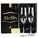 Luxury Crystal Wedding Champagne Glasses for Toasting | Gold Mr. Mrs. Toast Flutes Set for Bride and Groom | Elegant Champaign Gift for His and Hers Engagement Party, Bridal Shower, Couple Anniversary