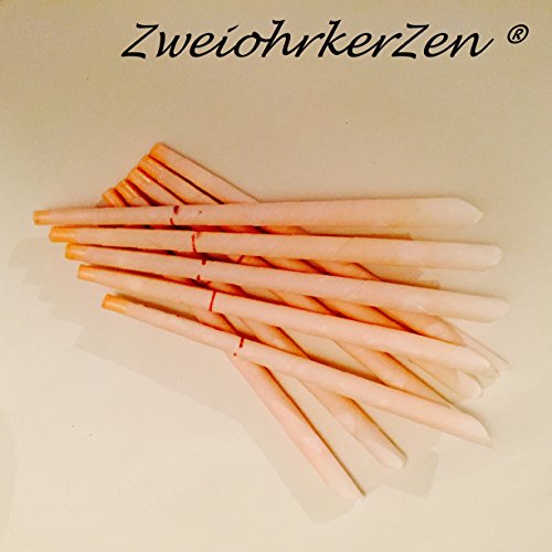 10 Ohrkerzen - Ohr Kerzen - Ohrenkerzen 23cm - Bienenwachs Kerzen - 10 Stück KONISCH Bienenwachs Trägermaterial Baumwolle (5 Paar) mit Abbrennmarkierung und Filter - Geruch neutral - HOPI Candle