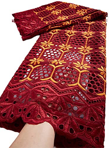 Tissu en dentelle suisse africaine coton voile blanc pour confectionner une robe