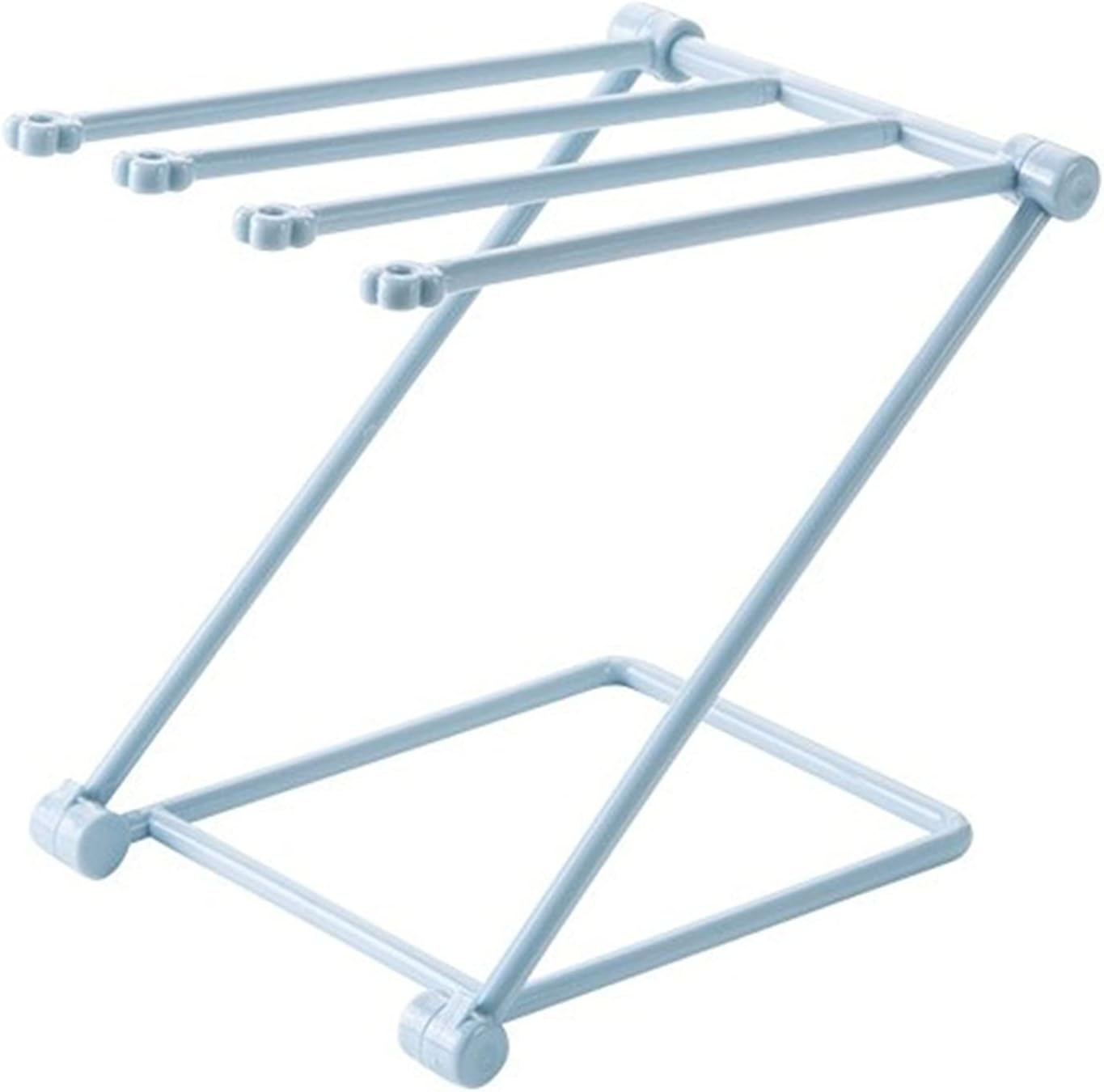 Towel Stand Free Standing Small Plastic Towel Rack Towel Rail Kitchen Towel Stand Collapsible (Color : Blue)