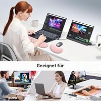 ZIBLY Tastatur- und Maus-Handgelenkauflage, rutschfestes, ergonomisches Handgelenkkissen, einfaches Tippen, Schmerzlinderung, hochwertiger Memory-Schaum für die Arbeit von zu Hause aus (rosa Kombi) – Ansicht 7