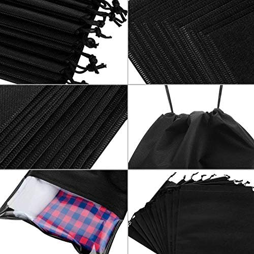 ELOKI 20 Pcs Travel Shoe Bags Large Dustproof Waterproof Drawstring Storage Bags Non-Woven Shoe Bag with Transparent Window for Men Women Daily and Travel Use