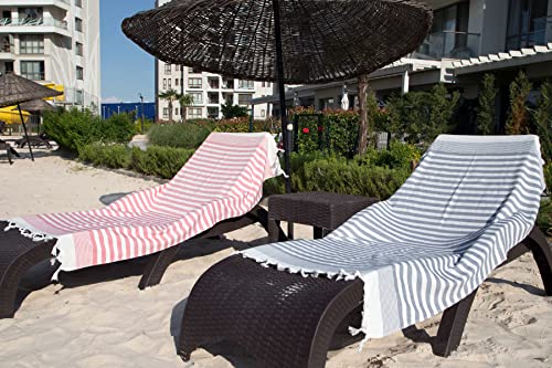 Clotho 4 Pack Turkish Beach Towel Oversized - Beach Towel Set Of 4 Striped - 100% Cotton 35 X 65 Inch #TOP4