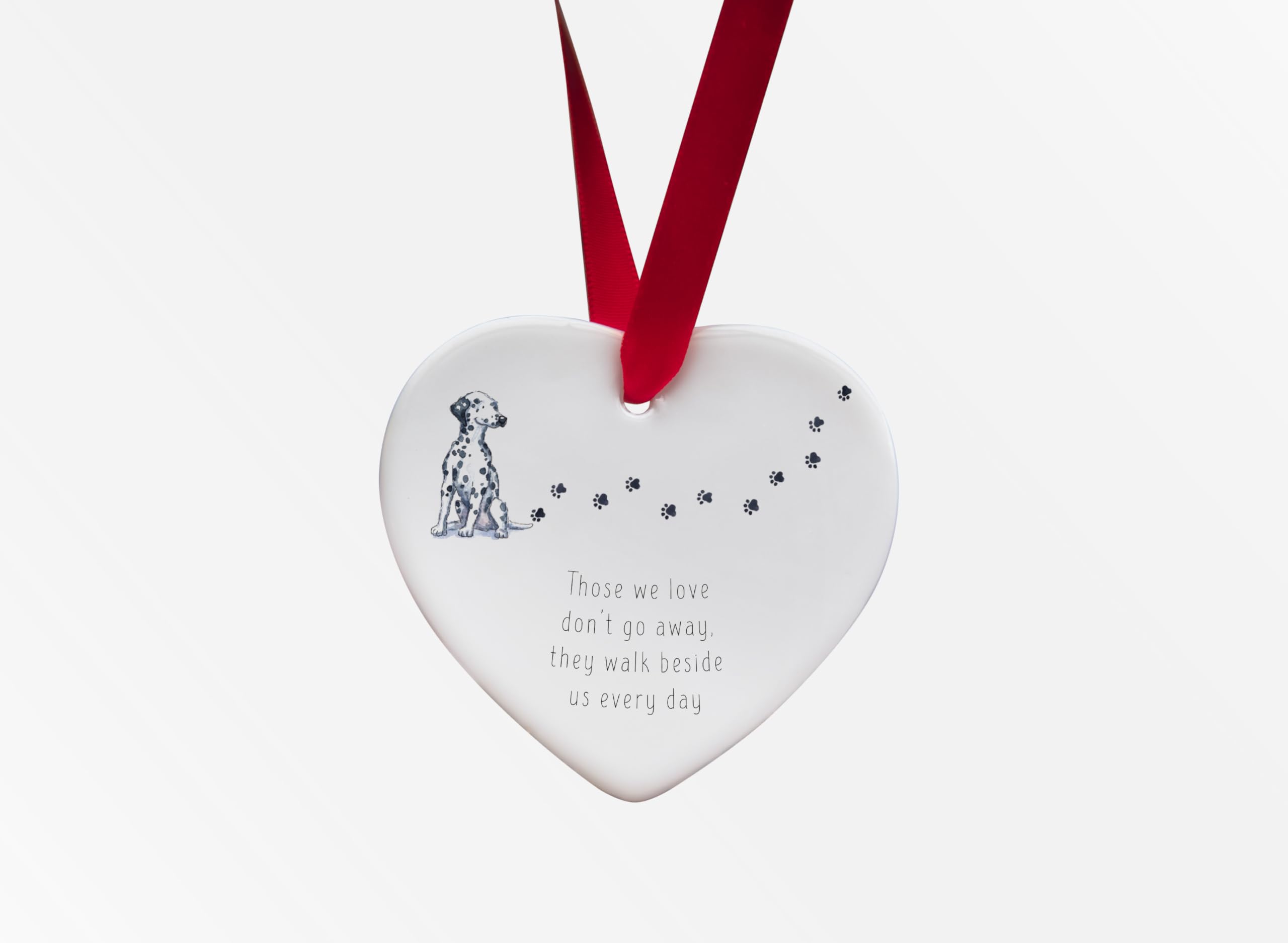 Image Industry Dalmatian Walk Beside Us Ceramic Heart - Dog Memorial - Memorial Gift - Hanging Decoration