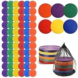 CISSIYOG 60 Stück Markierungsscheiben, 15 cm rutschfeste Training Marker mit Schwarzer Netztasche, Sportmarker Set für Fußball, Gymnastik, Handball, Basketball und Sportplätze