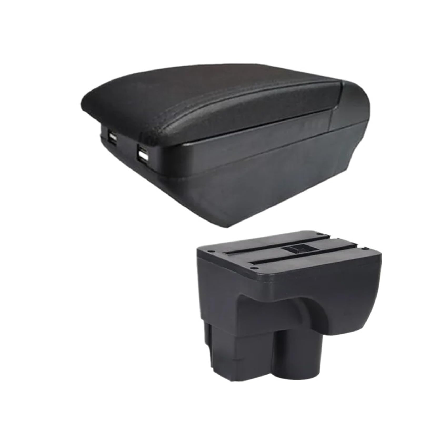 Umdjju H Black Line 4Usb For Chevrolet For Sail 3 For Aveo 2014-2024 Armrest Box Storage Retrofit Car Accessories Car Centre Console Armrest Box(H Black Line 4Usb)