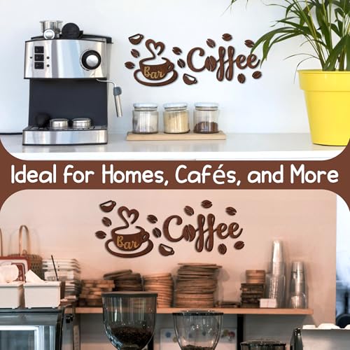 Image of Woodamore Coffee Bar Signs for Wall Decor - Vintage Coffee Signs Decor for Kitchen, Cafe Decorations for Home Bar Accessories, Farmhouse Cafe Sign