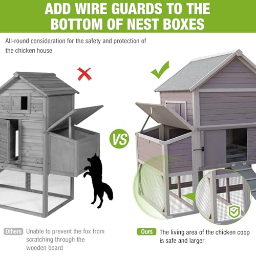 Image of 41ft Extra Large Chicken Coop with Run, Super Large Chicken Tractor Chicken House, Wooden Hen House Poultry Cage Outdoor with 6 Large Nesting Boxes, 6 Perches for 8-10 Chickens