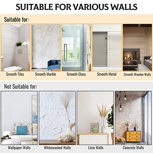 Bathroom Shower Organizer, Yasonic 2-Pack Strong Adhesive Shower Caddy With Soap Holder And 8 Hooks, No Drilling Wall Mounted Rustproof Stainless Steel Shower Shelf, For Inside Shower, Bathroom, Black #TOP6