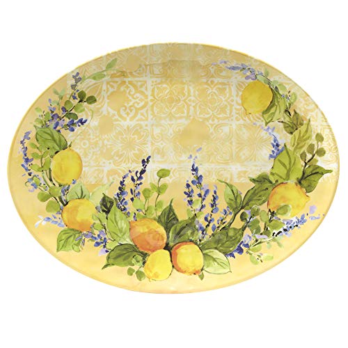 Certified International Lemon Zest 2 pc Melamine Platter Serving Set, Multicolor, Large by Certified International - Image 3
