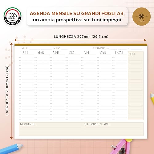 DNA-Planner-settimanale-scrivania-organizer-A4-279x21-con-fogli-a-strappo-planning-settimanale-da-tavolo-2024-senza-date-agenda-da-tavolo-personalizzabile-per-appuntamentii-A4