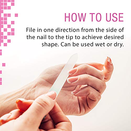 Nail Tek Crystal File Double-Sided With Fuchsia Companion Case, Mini File 3", Professional Fingernail File For Manicure Pedicure, Keep Nails Trim And Smooth, No More Nail Jagged Edges #TOP4