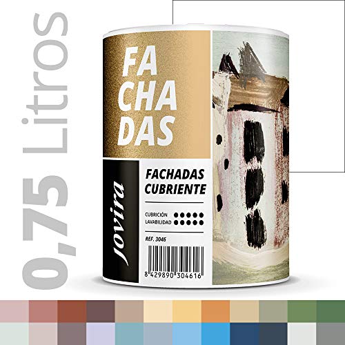 PINTURA FACHADAS ANTIMOHO, Repelente al agua, impermeable y antifisuras. (750ML, BLANCO)