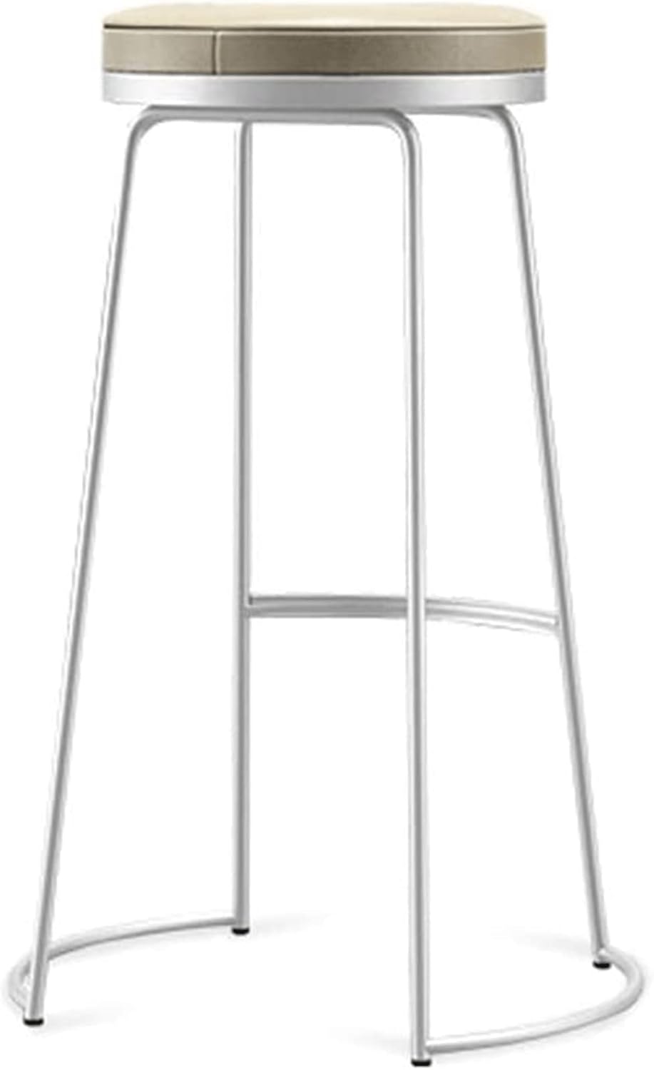 ABGRC Wrought Iron Barstool, Comfortable and Breathable PU Leather Cushion Bar Stool, Modern Bar Chairs with Strong Steel Legs