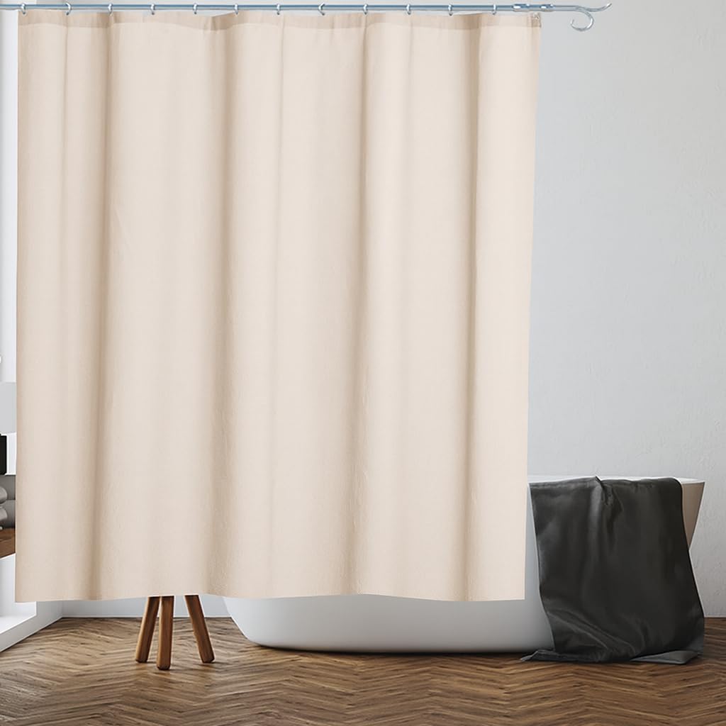 VIROSA Brown Shower Curtain for Bathroom Anti Mould, Mildew Resistant | 180 x 180 cm (71 x 71 Inch) | Water Repellent Fabric | 100% Polyester