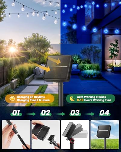 image for Brightown Solar String Lights Outdoor 60 Led 35.6 Feet Waterproof Sola