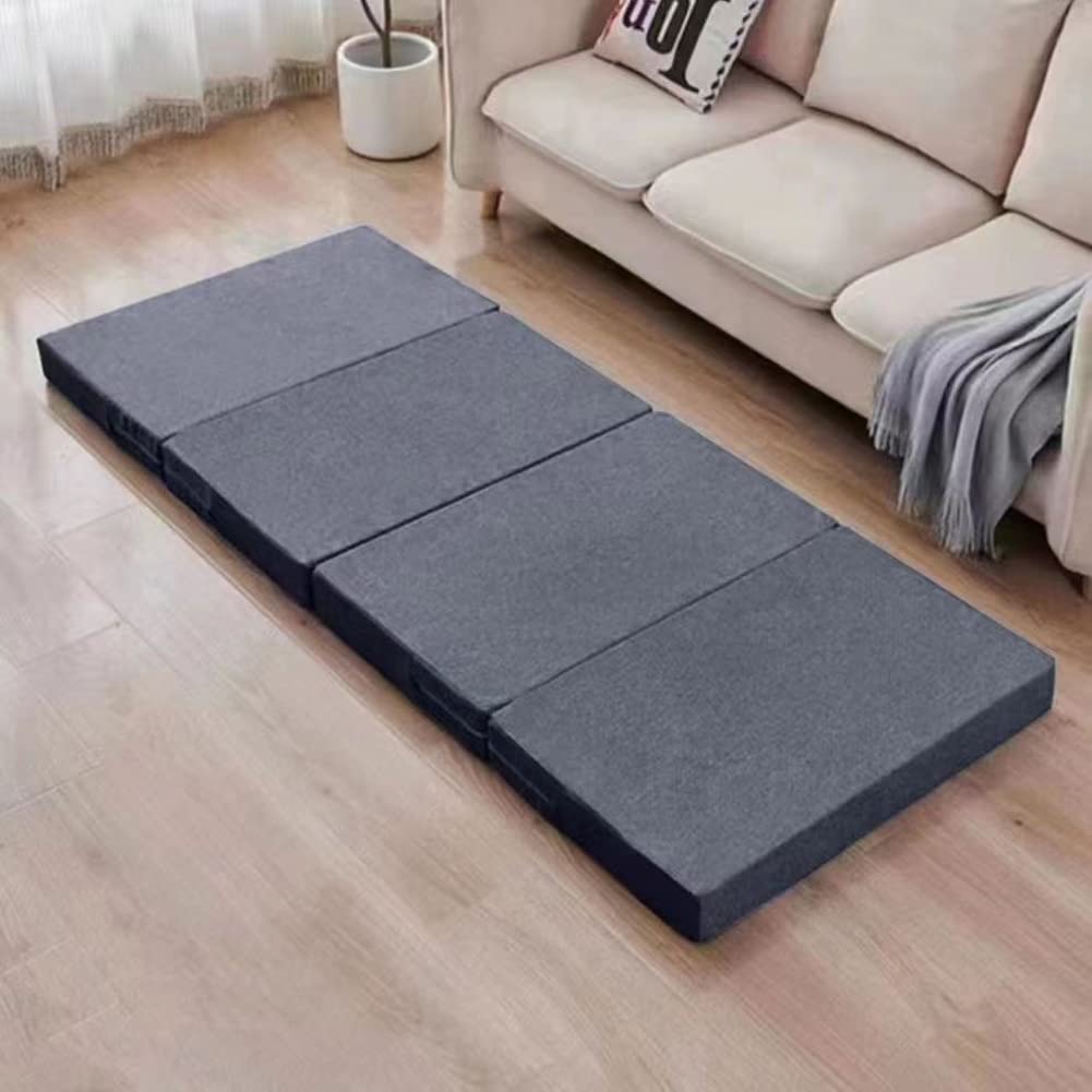 Colchón plegable portátil para furgoneta, tamaño individual, doble grueso, alivio de presión y almohadilla de apoyo para dormir, antideslizante, plegable
