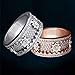 BriUerg Handmade Diamond Ornate Geometric 3D Band Ring, Pure Handmade Gear Spinning Full Diamond Starry Ring, Machinery Decompression Anxiety Ring, for Women Men Teens (Rose Gold+Silver,11)