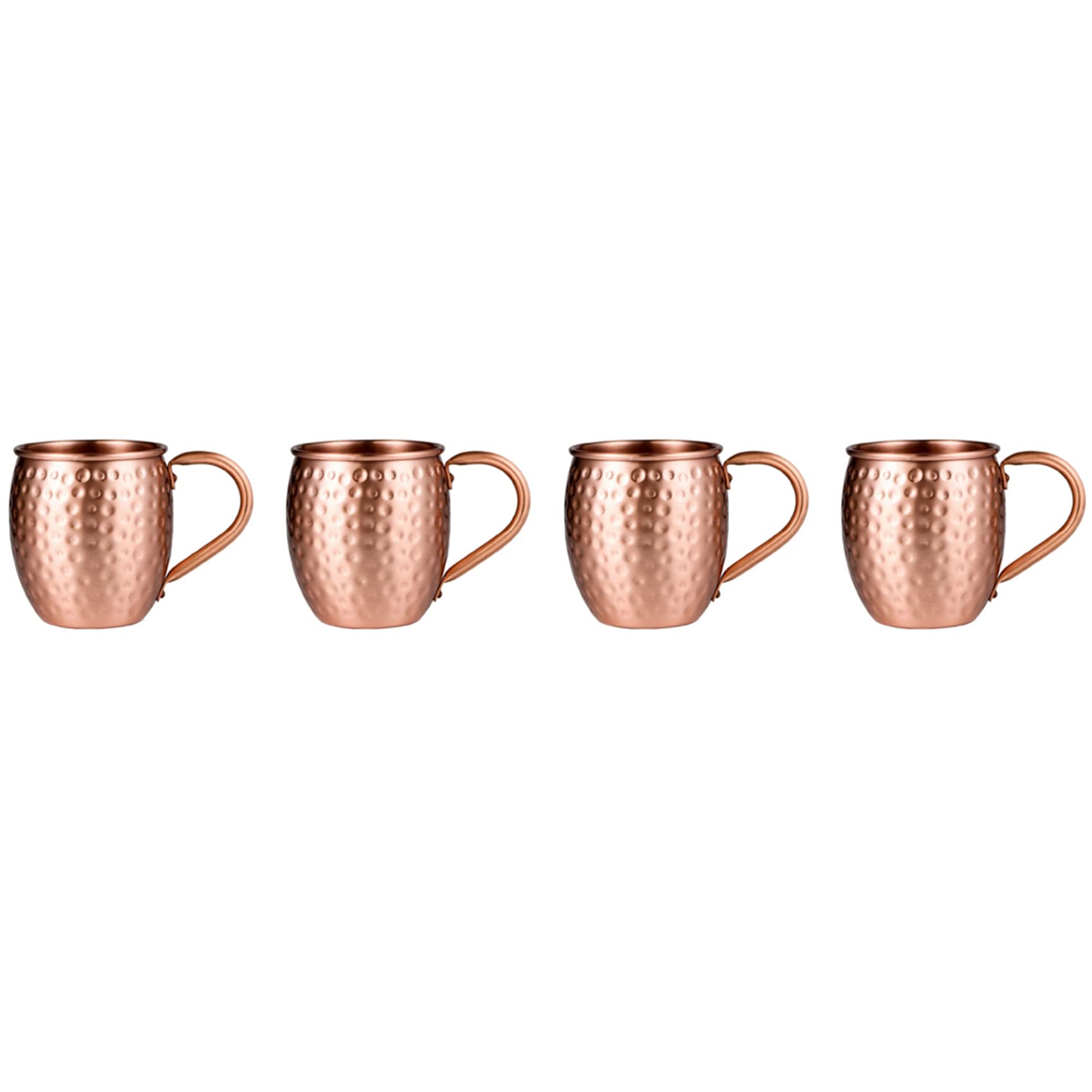 Hndhbfgrt 4X 530ML 100% Pure Copper Mug Mug Drum Cup Cocktail Cup Pure Copper Mug Restaurant Bar Cold Drink Cup, A